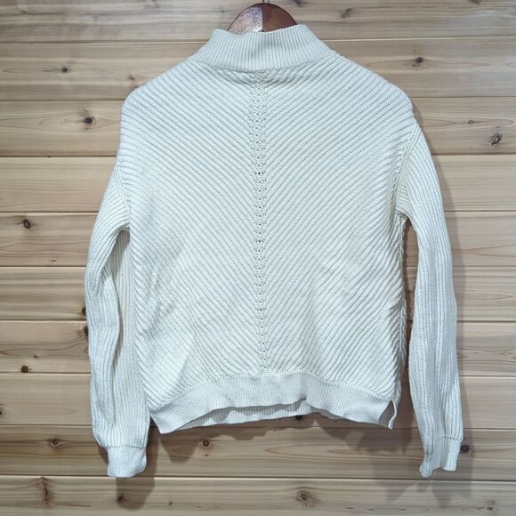 Marine Layer Sweater Womens Medium Ivory Skylar Turtleneck Classic Preppy - Picture 4 of 9